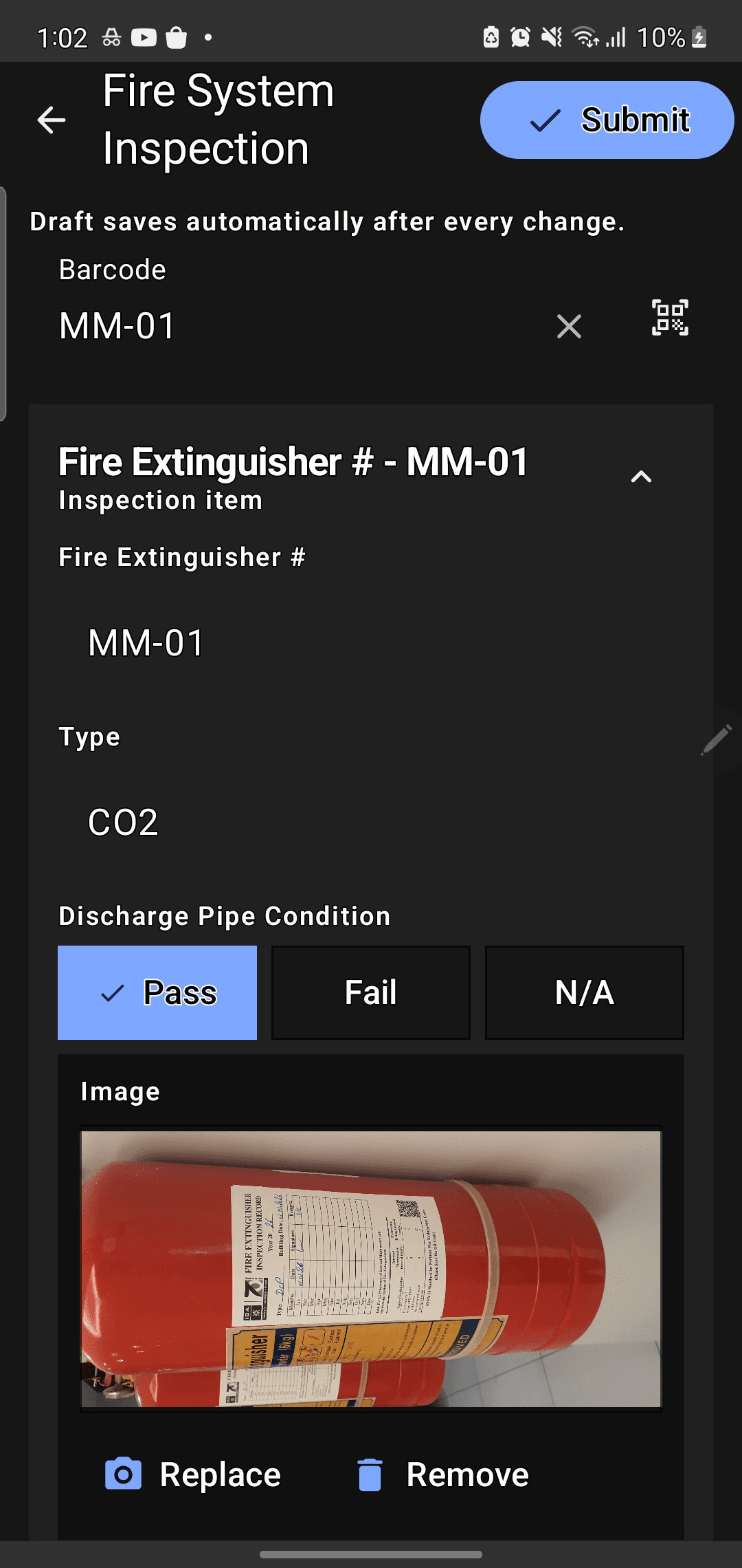 SafeInspect Barcode Scanning Screen Content