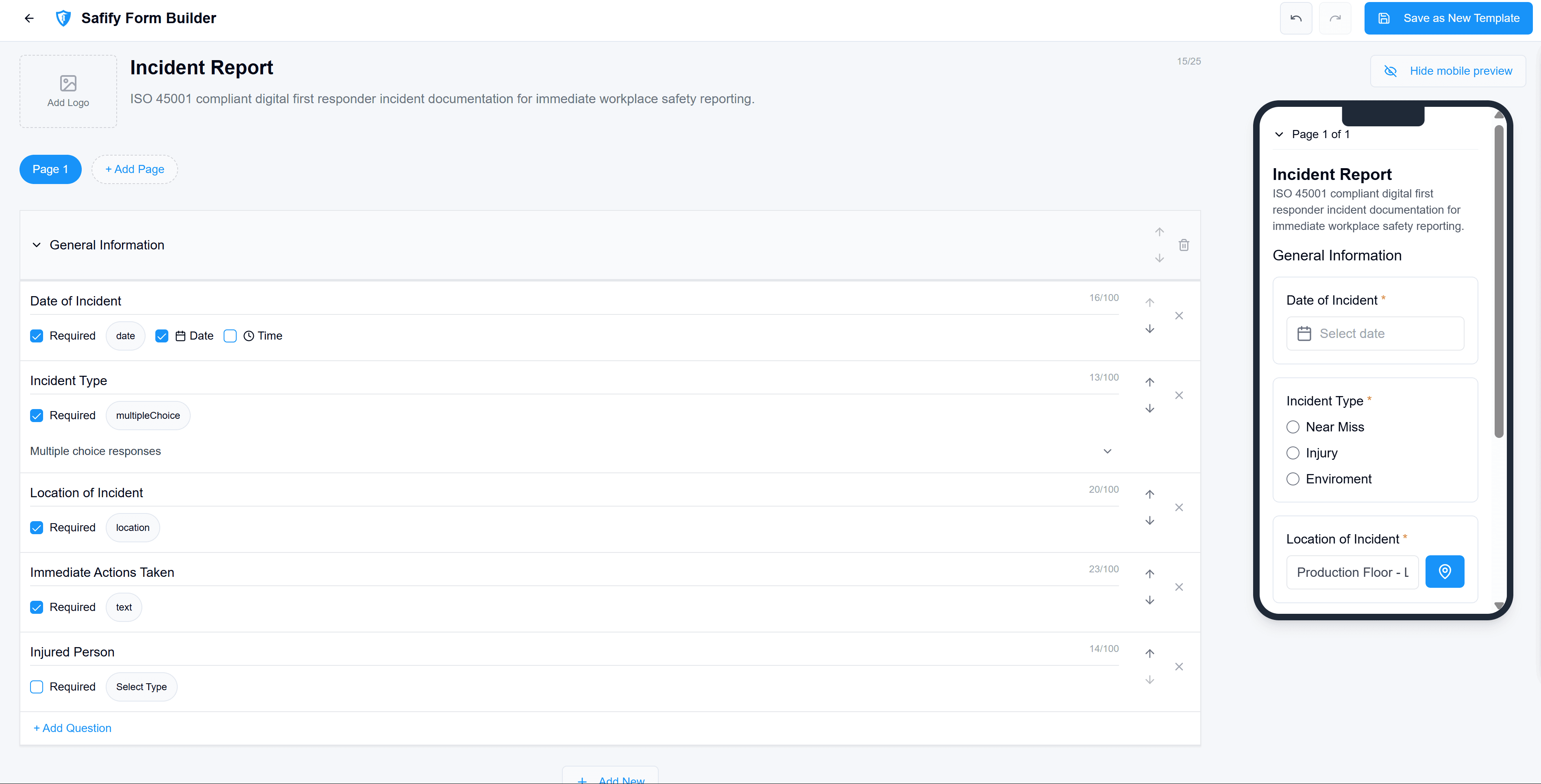 primary Forms Interface