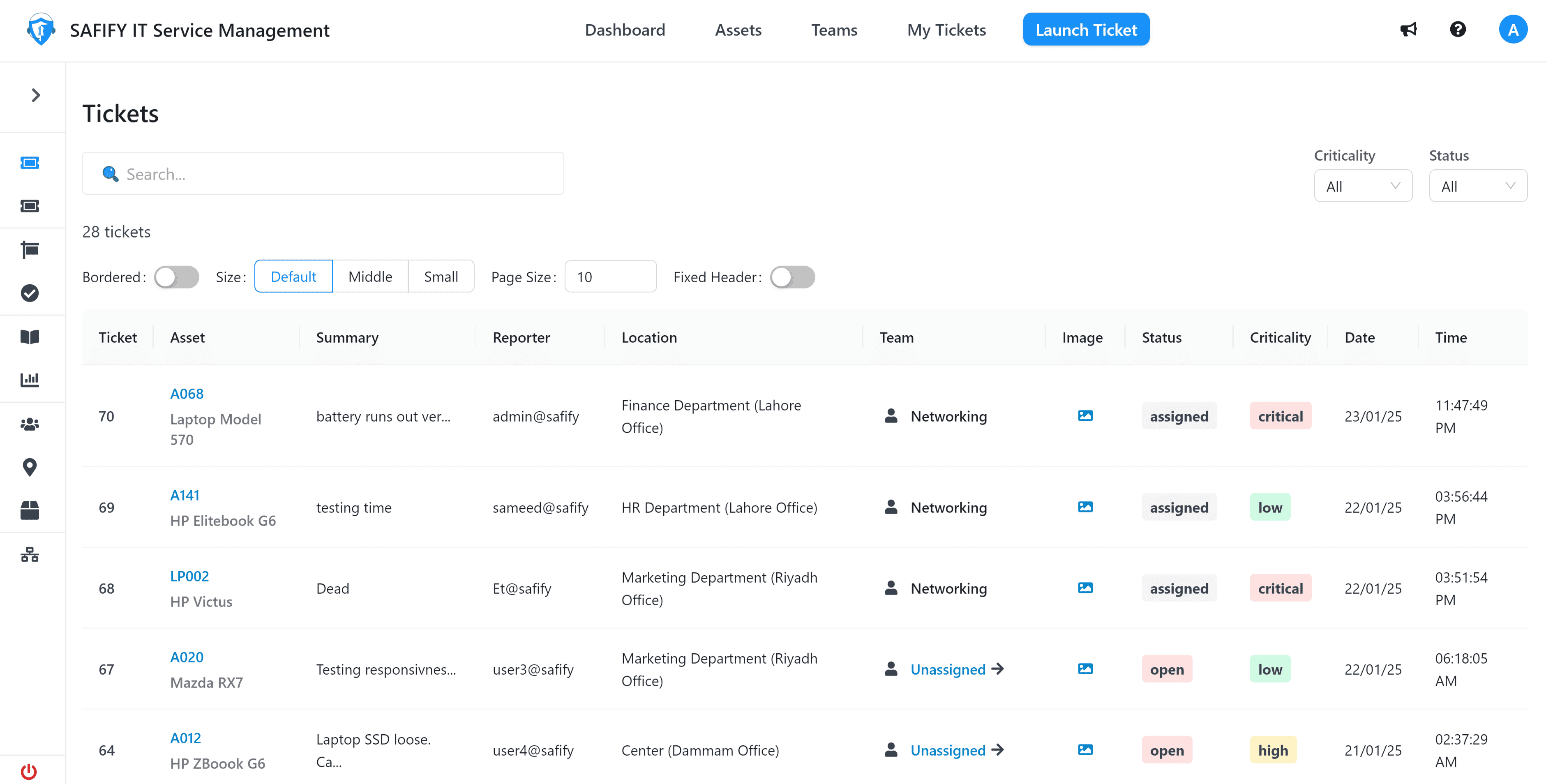 ITSM Tickets Preview